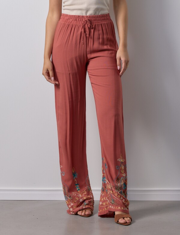 Pantalon Bordado TERRACOTA