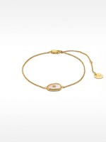 Pulsera De Perla De Agua Dulce Con Circonita - Plata De Ley 925 dorado