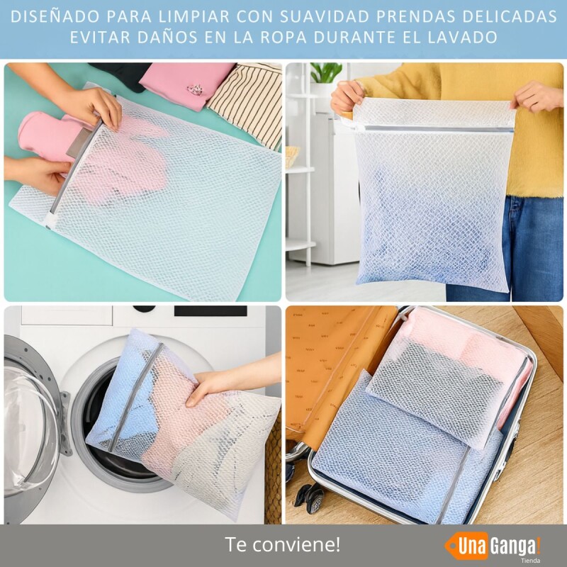 Kit 3 Bolsas Lavado Ropa Delicada Lavarropa Malla 40x30cm Blanco Kit 3 Bolsas Lavado Ropa Delicada Lavarropa Malla 40x30cm Blanco