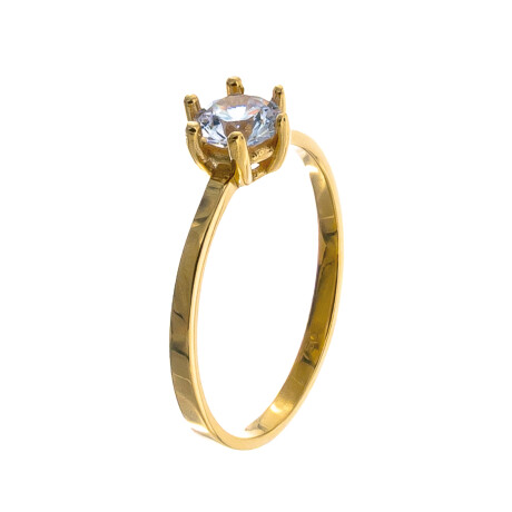 Anillo de oro 18 ktes con circonia. Anillo de oro 18 ktes con circonia.