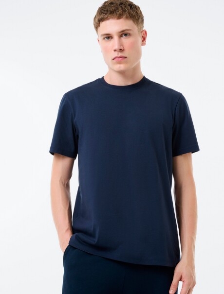 CAMISETA BÁSICA MANGA CORTA AZUL OSCURO