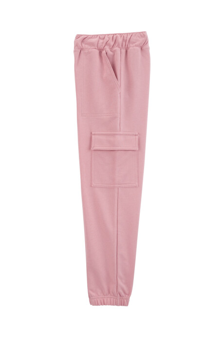 Pantalón cargo de algodón, rosado Sin color