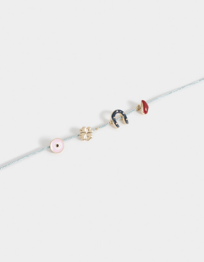 Pulseras Flexibles De Hilo Pulsera De Hilo Multidijes Lucky - Dorado