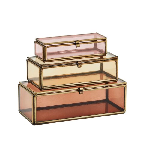 Set 3 Cajas Nilo - Rosa, Naranja y Café Set 3 Cajas Nilo - Rosa, Naranja y Café