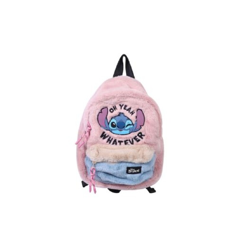 Mochilita Stitch con bolsillo Plush dos colores Mochilita Stitch Con Bolsillo Plush Dos Colores
