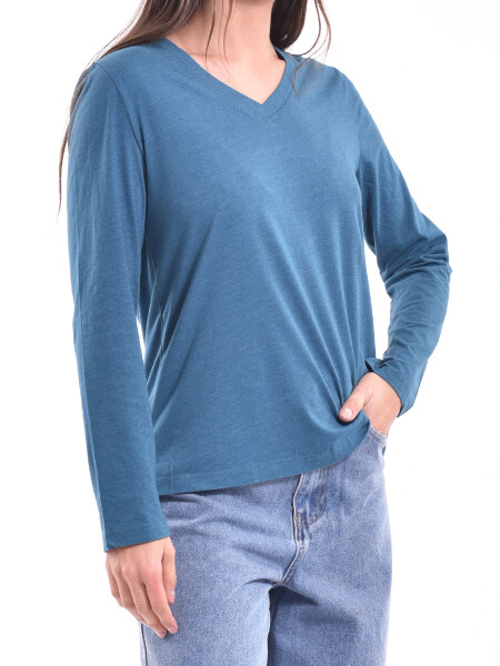 REMERA BASICA POLONIO MIX AZUL OSCURO