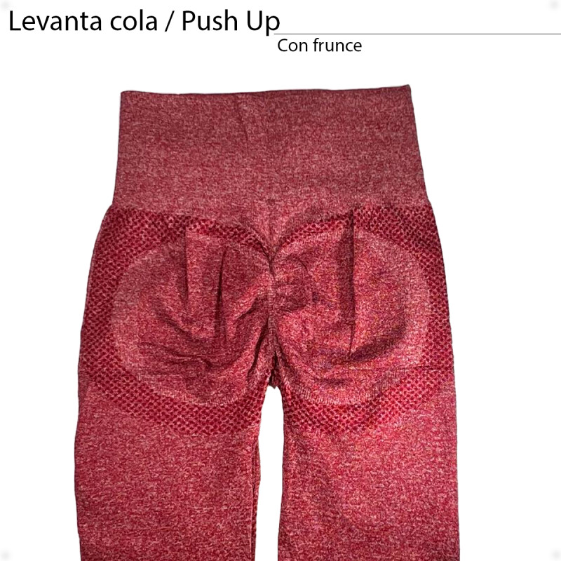 Calza Levanta GlÃºteos Leggings Push Up Bordo