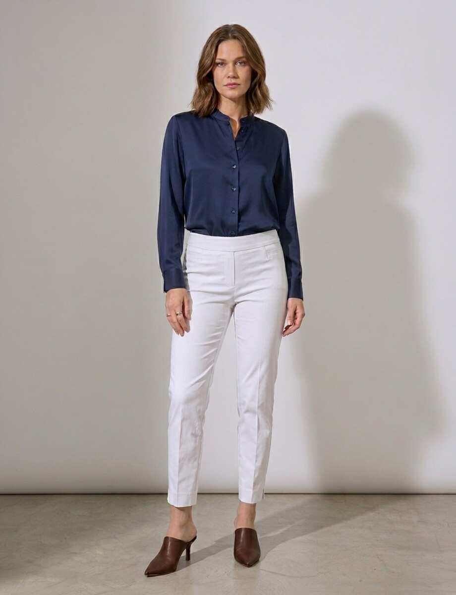 Pantalon Recto Modelador - Blanco 