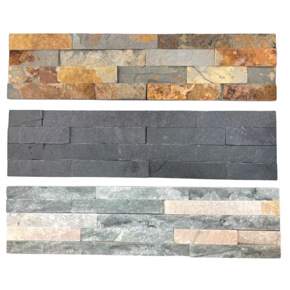 Piedra natural Black para pared 15x60 cm Mate Piedra Natural Black Para Pared 15x60 Cm Mate