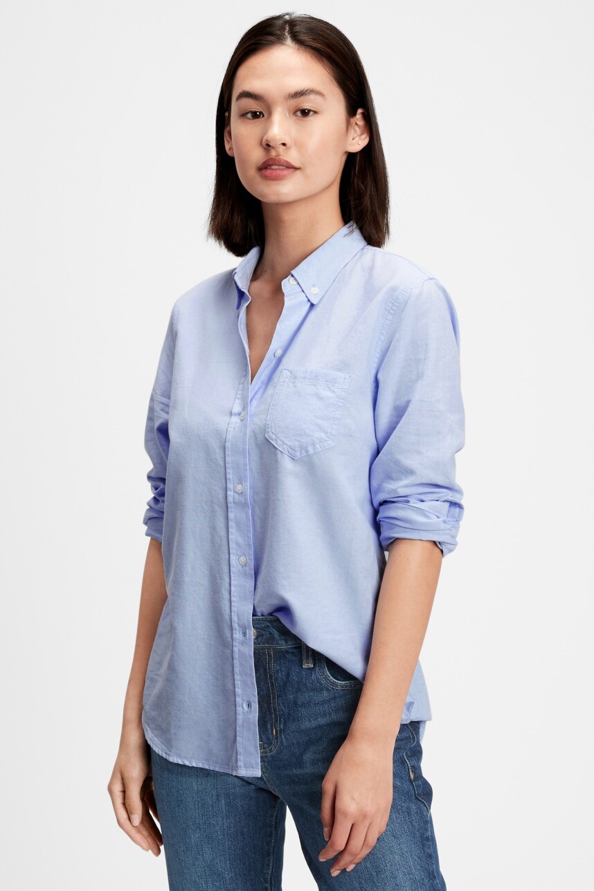 Camisa Oxford Mujer Light Blue