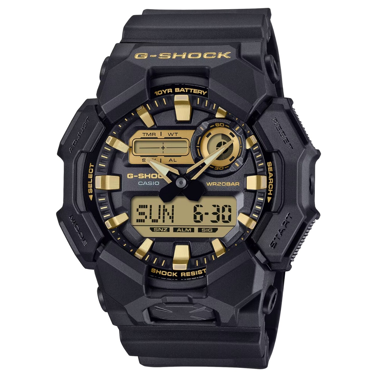 Reloj CASIO G-SHOCK GA010GB-1A9DR Resina Negro Esfera 52mm 