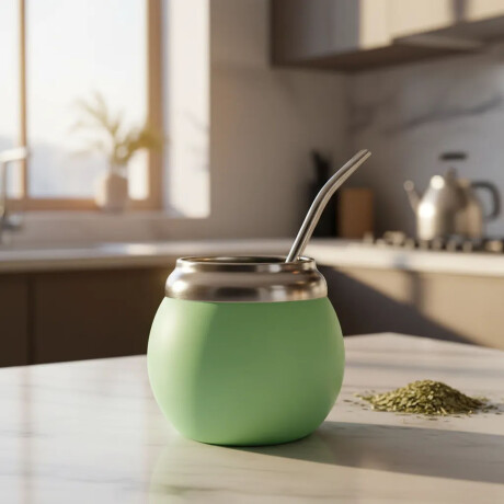 Mate Chico con Doble Pared en Acero Inoxidable 120Ml Comet Verde Claro