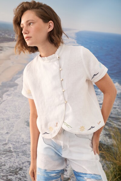 PRE VENTA BLUSA NUBE DETAIL Blanco
