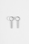 Aros acero con dije strass plateado