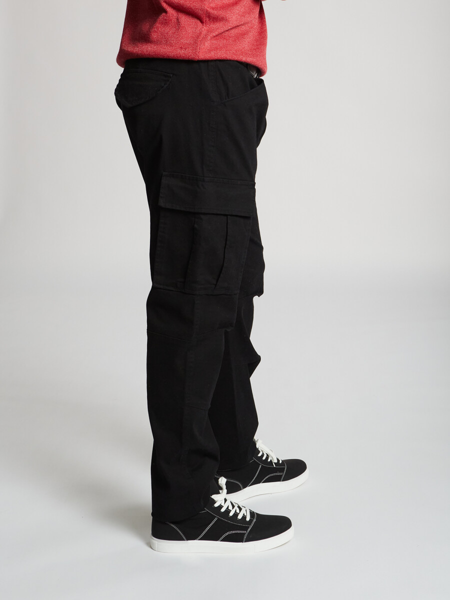 Pantalon cargo slim - negro 