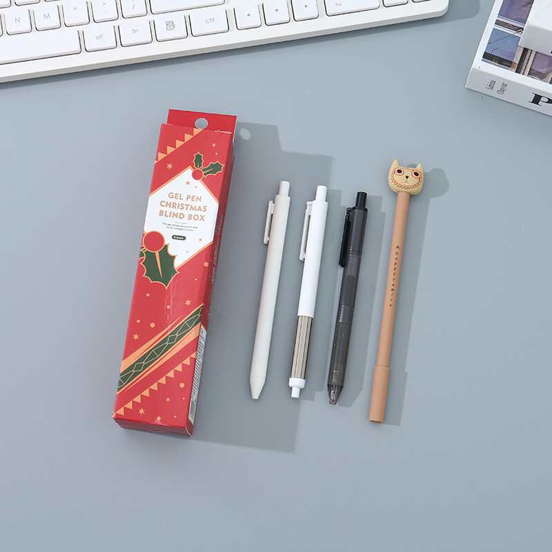 Caja Sorpresa Navidad Con 4 Bolígrafos De Gel Negro 0.5mm Caja Sorpresa Navidad Con 4 Bolígrafos De Gel Negro 0.5mm