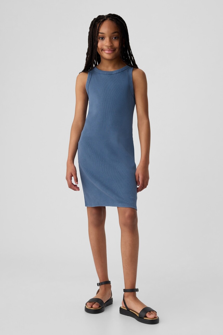 Vestido Rib Niña Medium Indigo 15