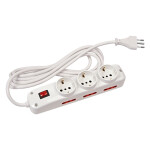 Alargue 3L con 3 schuko +6 x 3L c/ int. 5m blanco ELE03310