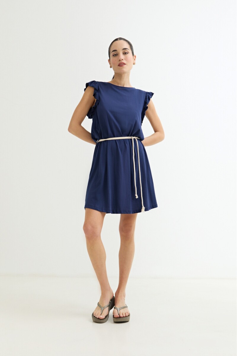 Vestido volados AZUL MARINO