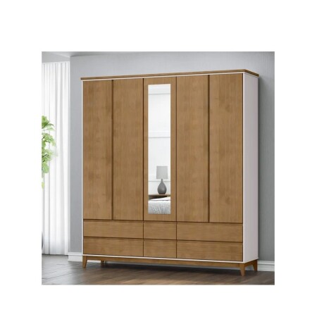 ROPERO FINESTRA PRATA 5PUERTAS 6 CAJONES OFF WHITE /FREIJO. ROPERO FINESTRA PRATA 5PUERTAS 6 CAJONES OFF WHITE /FREIJO.