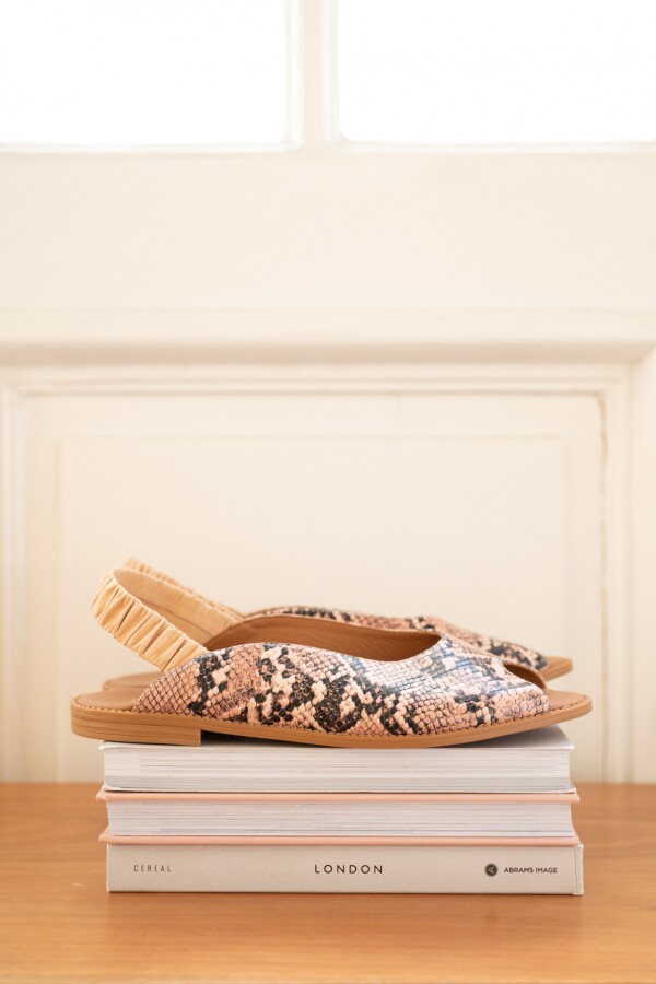 Zapatos Snake Cuero Beige