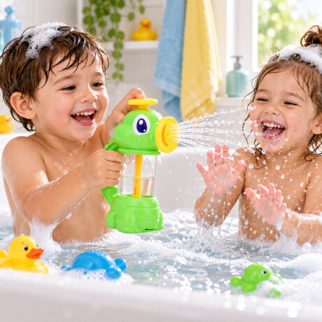 Juguete Baño Dragon Spray Rociador Agua Infantil Verde/amarillo