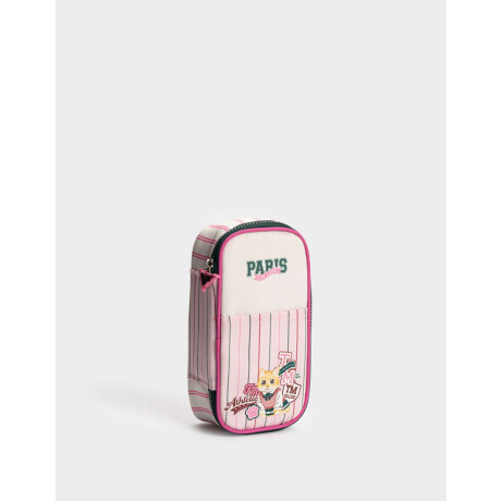 Cartuchera De Canva Estampado Con Bolsillo Y Divisiones Combinacion Multicolor