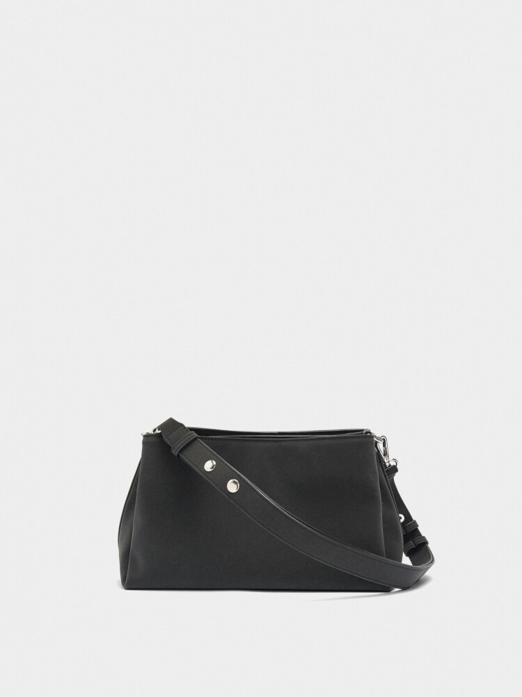 Bolso De Hombro Con Textura Suave negro