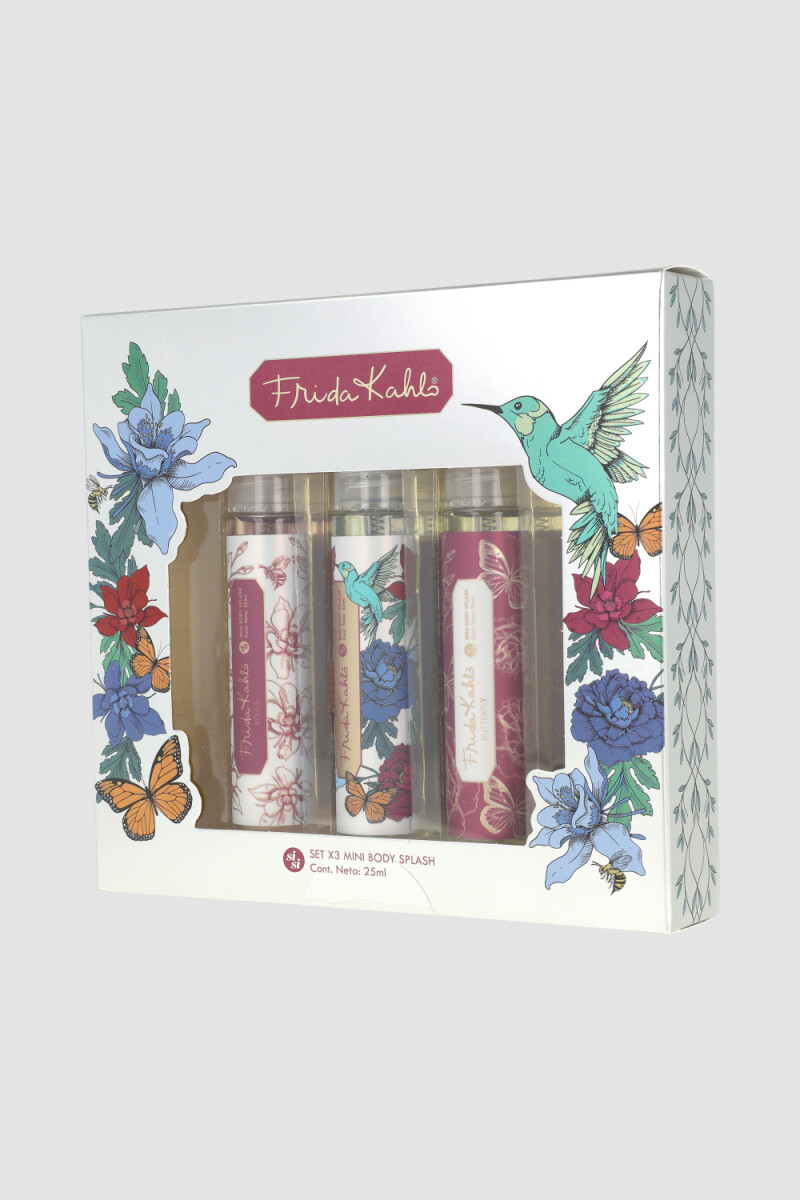 Pack x3 mini body splash 25ml Frida kahlo floral