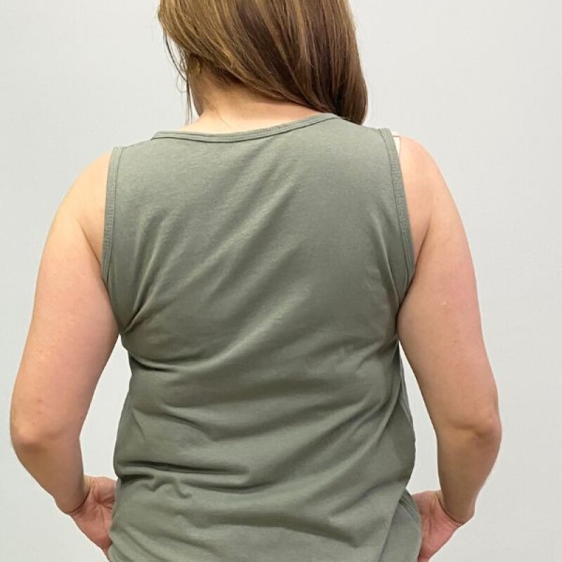 Musculosa de lino Italiana Verde