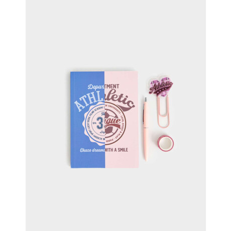 Set De Librería En Estuche De Mesh Azul Celeste