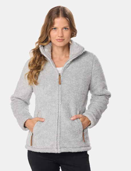 CAMPERA TEJIDA DE SHERPA Gris