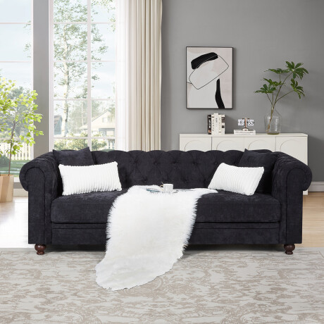SOFÁ SILLÓN 3 CUERPOS - CON ALMOHADONES negro