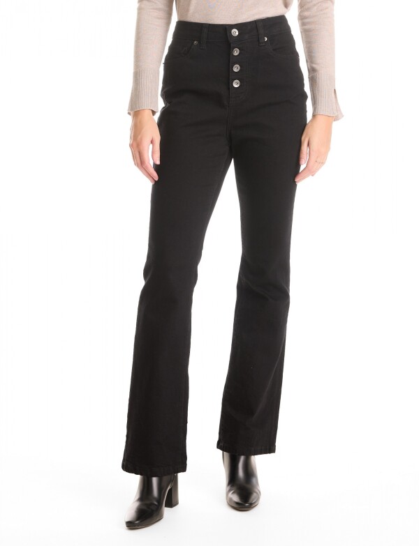 Jean Bootcut Botones NEGRO