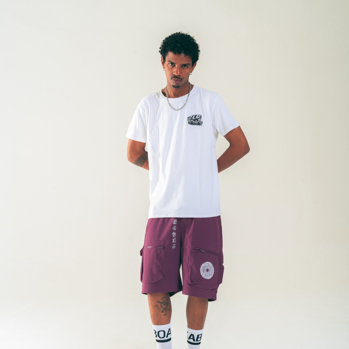 bermuda nylon - logo caligrafia 2 