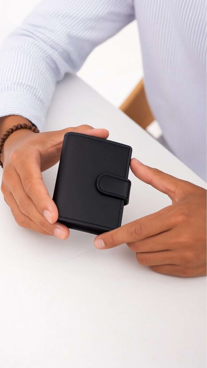 Tarjetero Da Vinci Anti Clonacion Completo - Negro 