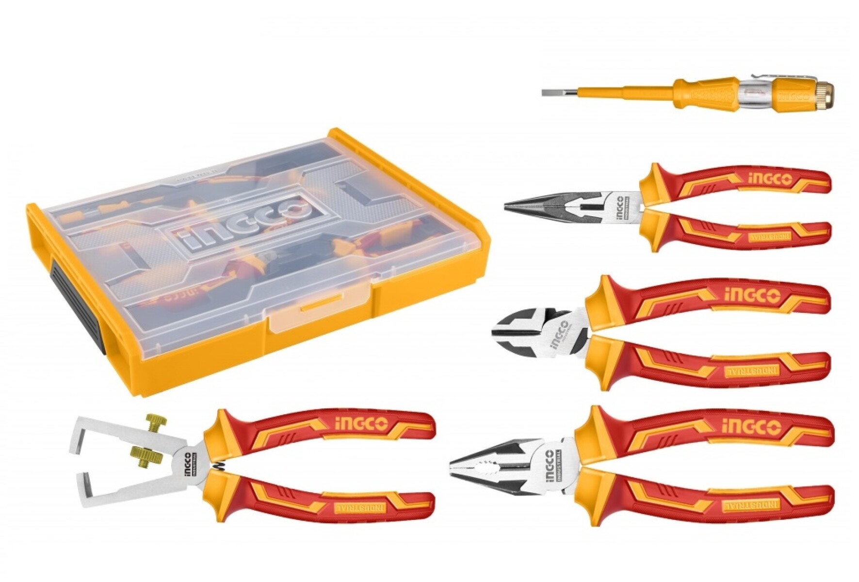 SET ORGANIZADOR + 5 HERRAMIENTAS AISLADAS P ELECTRICISTA INGCO HKTV01P051 