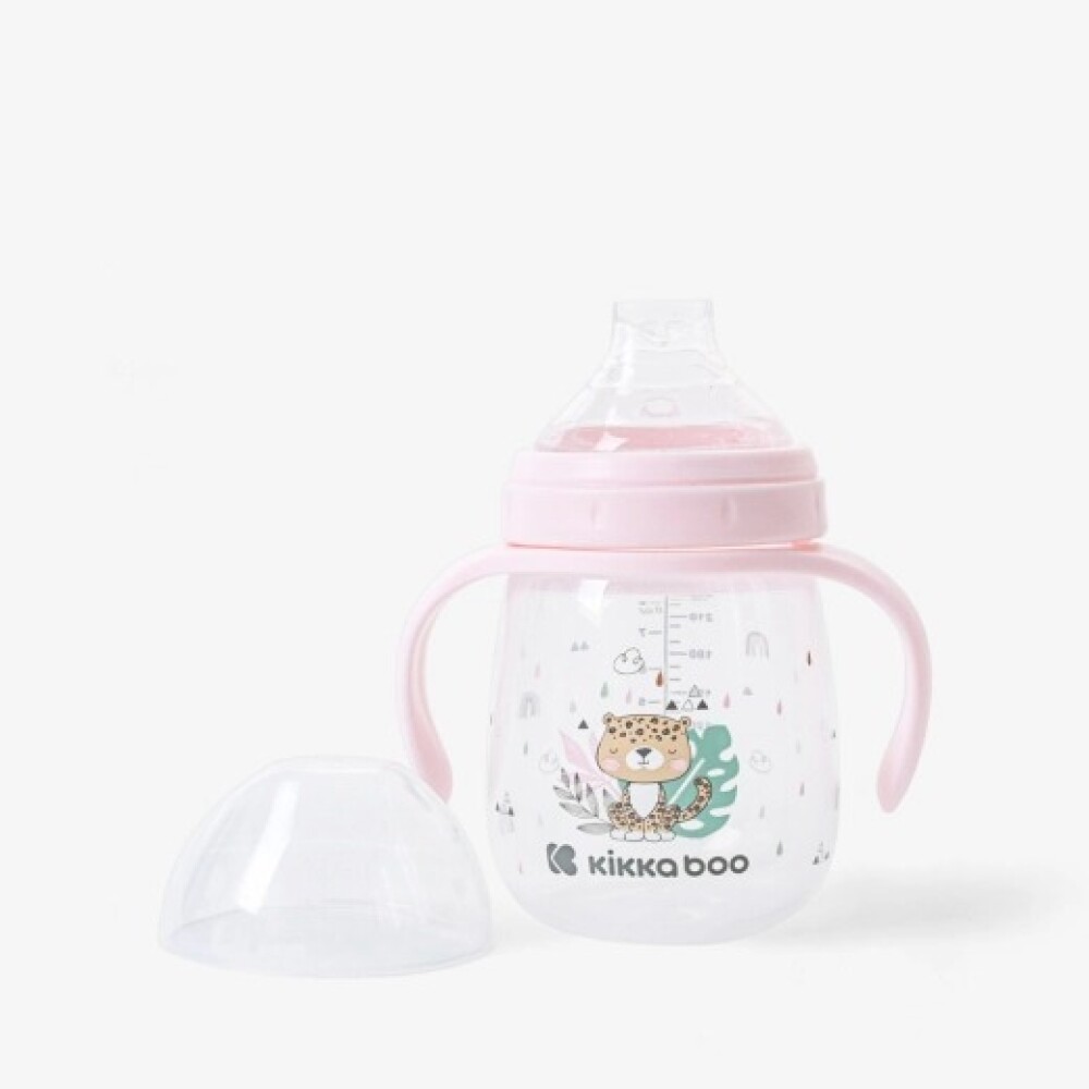 Vaso KIKKABOO 6m+ boquilla silicona rosa