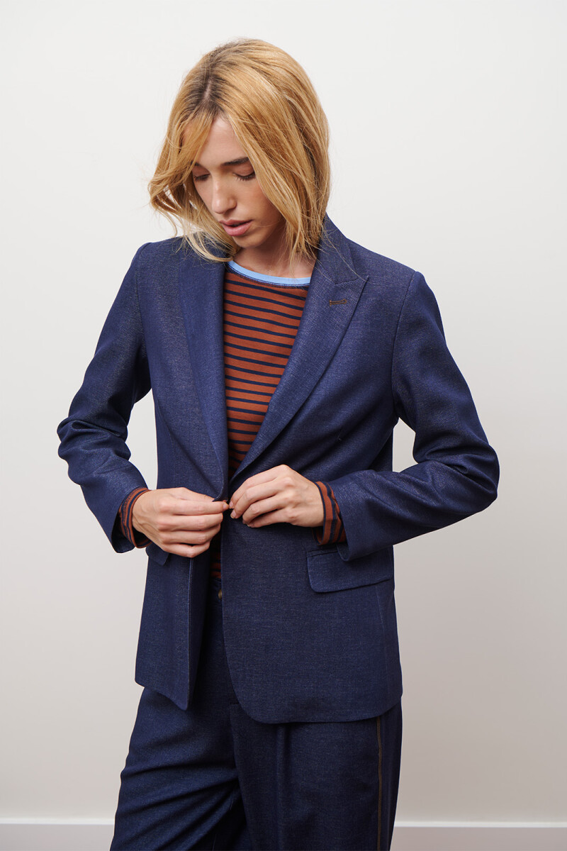 BLAZER JEAN TEXTIL AZUL