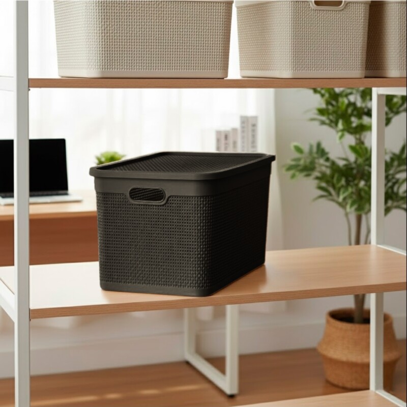 Caja simil ratán 40 lts TABACO