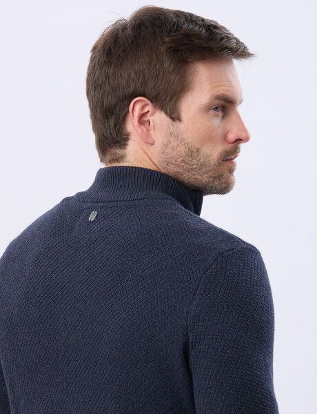 BUZO 1/2 CIERRE TEJIDO Azul