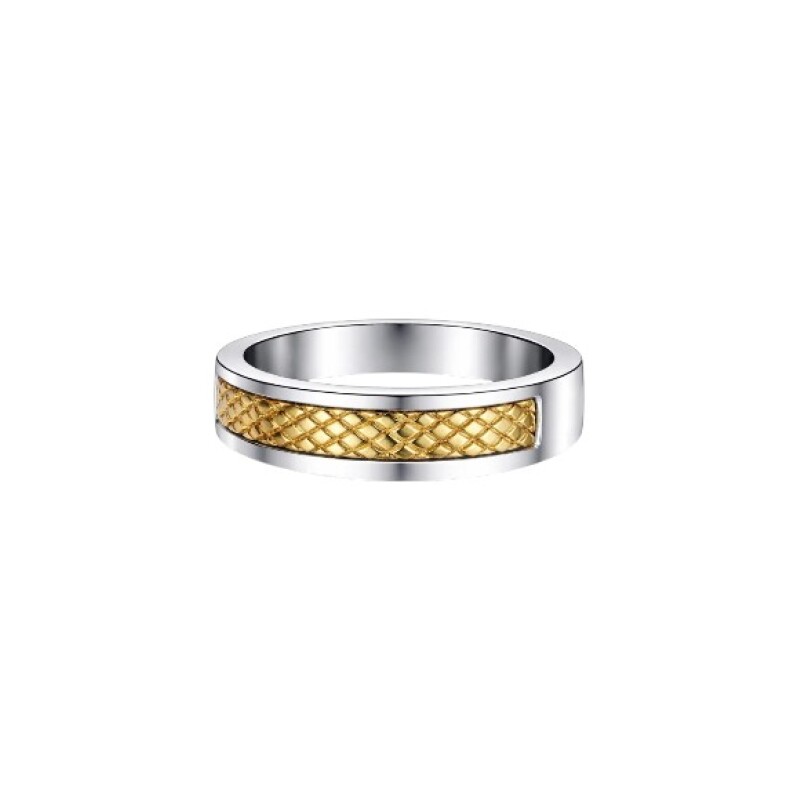 Anillo Labrado - Plata y Oro- Sin Piedra-AN5966 sinpiedra