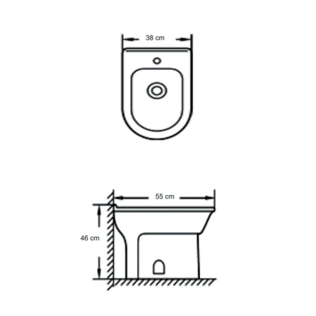 Bidet Blanco Brillo Sin Transferencia De Porcelana Sanitaria Enol Aqualia Utiliza Griferia Frontal 000
