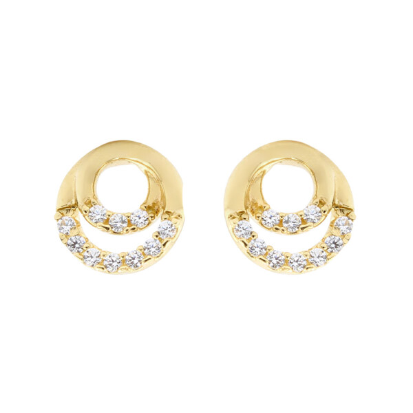 Caravanas Twin de oro amarillo 18k con circonias Caravanas Twin de oro amarillo 18k con circonias