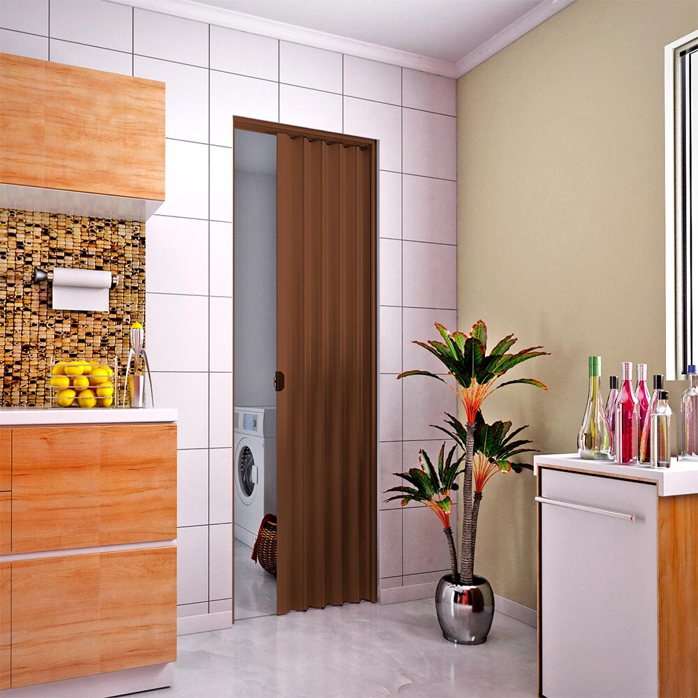 PUERTA PLEGABLE PVC COLOR MOGNO - 70X210 CM Puerta Plegable Pvc Color Mogno - 70x210 Cm