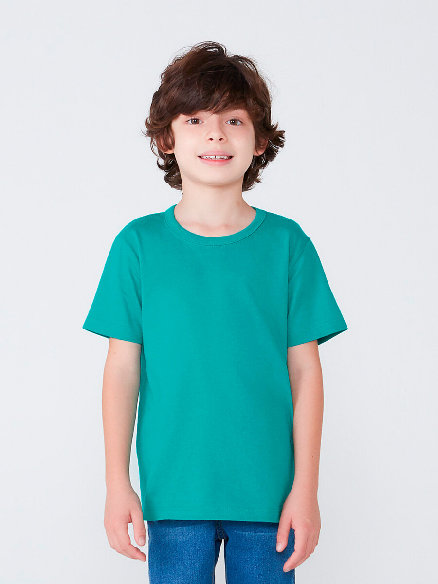 CAMISETA BÁSICA INFANTIL MANGA CORTA - VERDE 