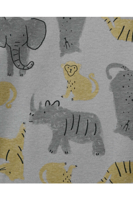 Pack cuatro bodies de algodón, manga larga, diseño safari Sin color