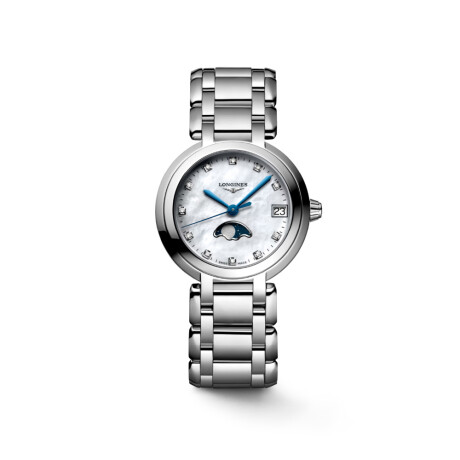 Reloj LONGINES Primaluna MOONPHASE con esfera nacar 30.5mm y brillantes Reloj LONGINES Primaluna MOONPHASE con esfera nacar 30.5mm y brillantes