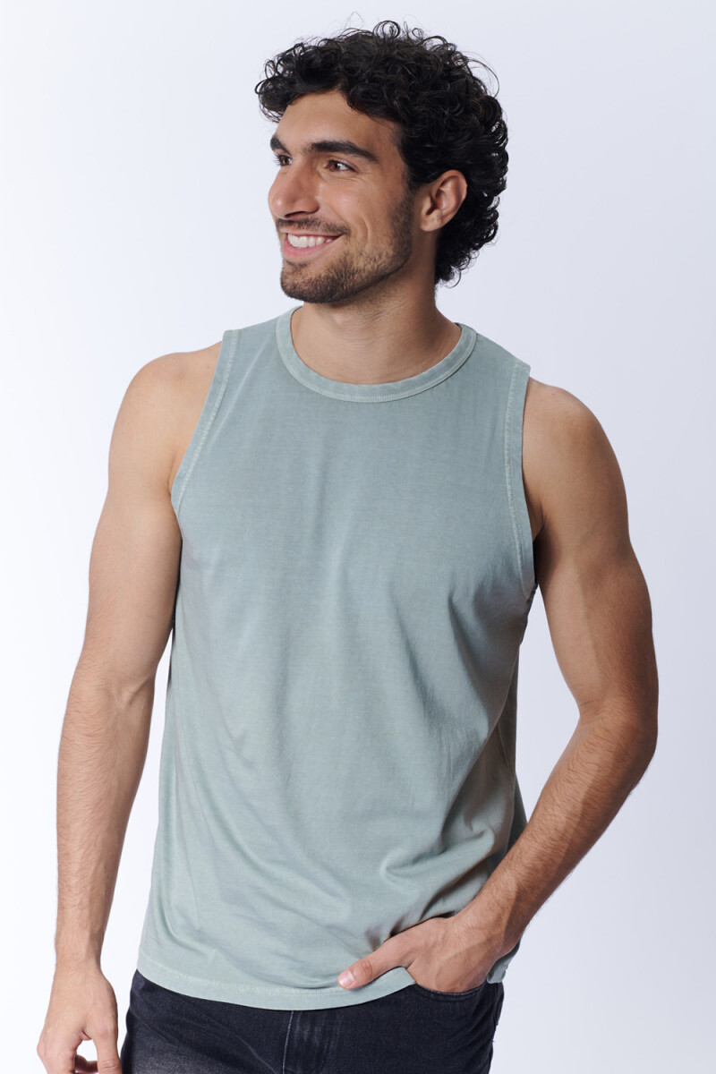 Remera sin manga lavada Verde