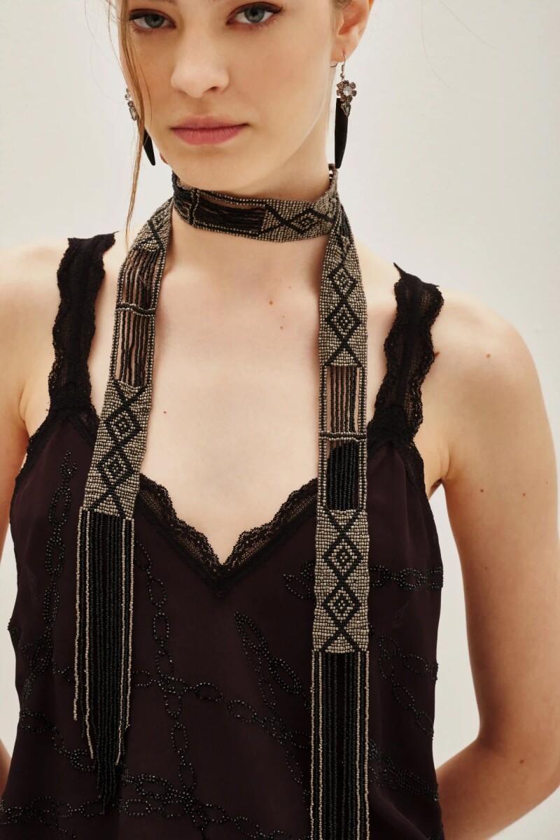 Collar Illia Bead Plata Vieja